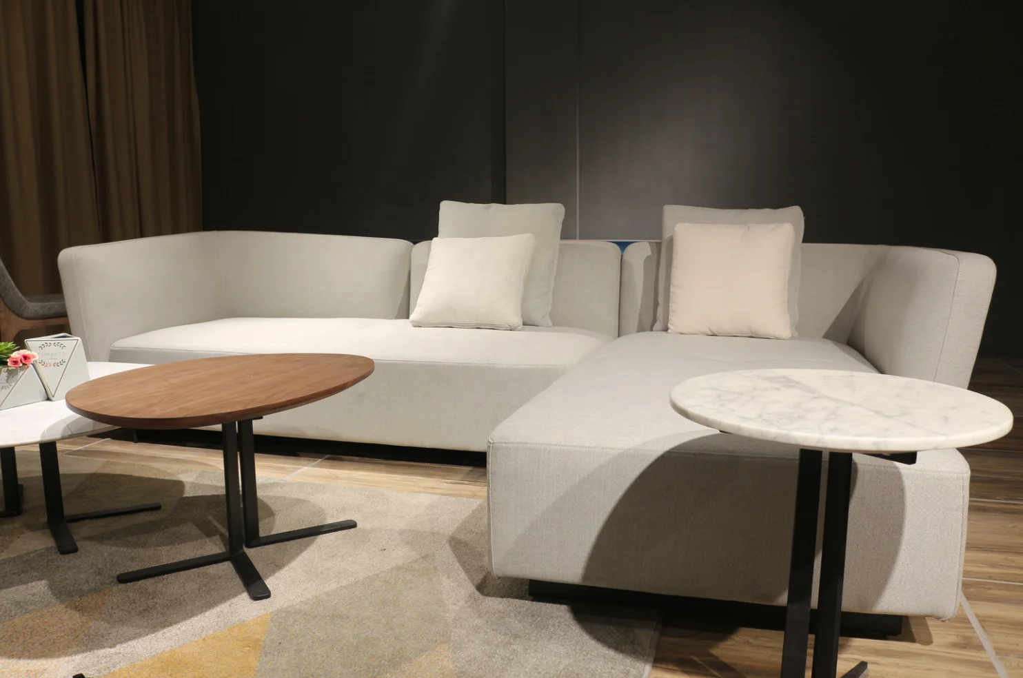 Coffee Table Sets Design Round Marble with Iron Italian Luxury Living Room Furniture Modern Wood 3 Layers Coffee Table 5pcs