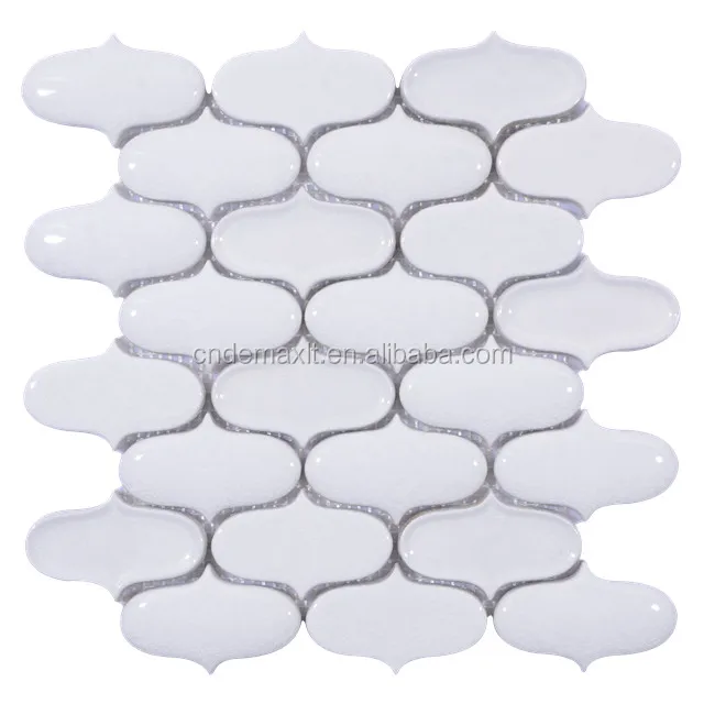 Crystalline Waved Surface Glazed Ceramic Mosaic, Green Symphony Porcelain Swimming Pool Tile