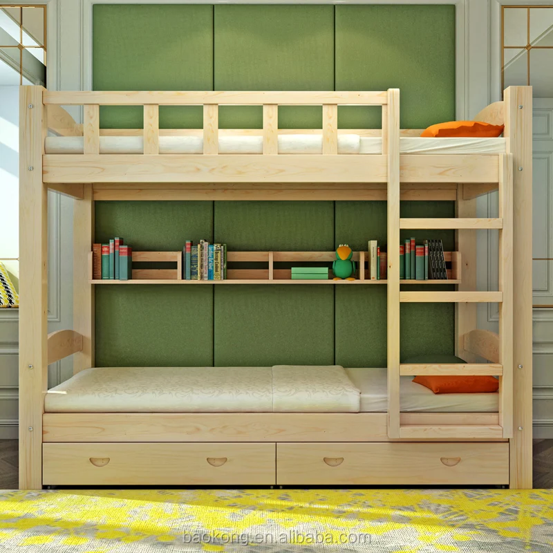 Modern Popular Hot Sell Cheap Pine Wood Bunk Bed For Kids