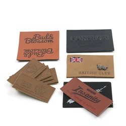 Wholesale Private Design Custom Fashion Name Logo PU Leather Patches Labels for Bag and Jeans