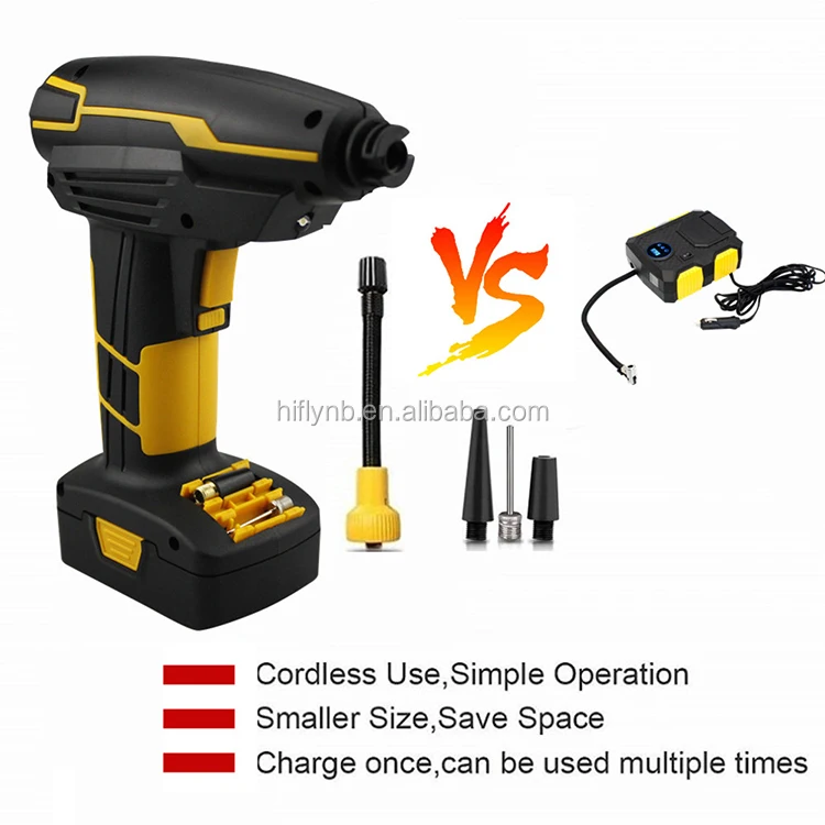 3883  HF-3635W WIRELESS  Car  Air Compressor, Portable Tire Inflator, Hand Held Air Pump with Digital LCD Rechargeable Li-ion