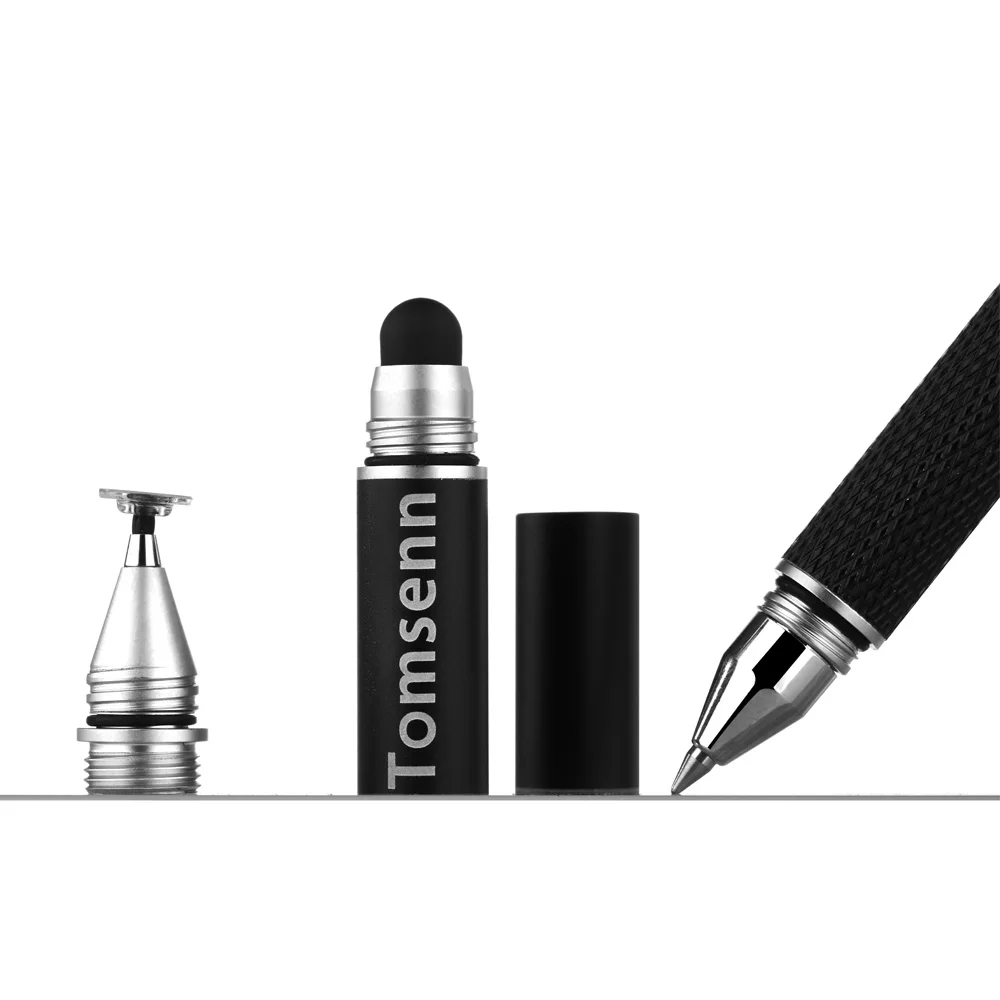 3 in 1 rubber disc tip metal active tablet stylus pen