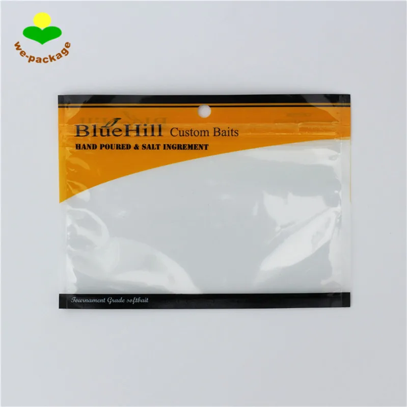 Custom Resealable Clear Window Zip Lock Aluminum Foil Fish Lure Bag