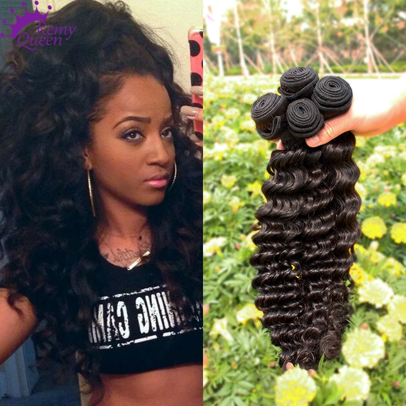 Malaysian Curly Hair Weave 4Pcs 7A Malaysian Virgin Hair Deep Curly Deep Wave Unprocessed Human Hair