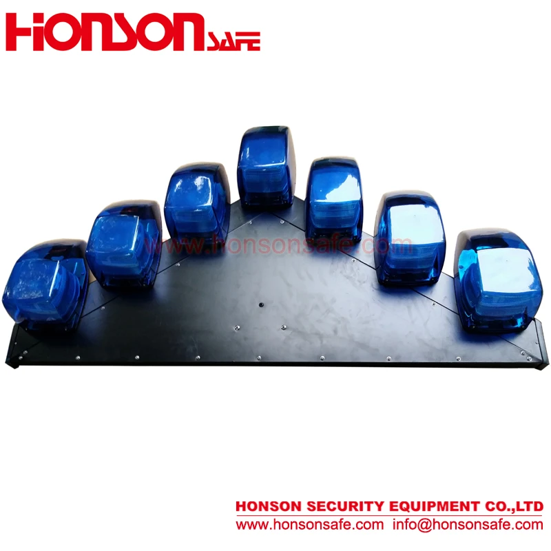 3W,amber blue red LED V7 vehicle emergency car warning lightbar with 7pcs Beacons HSV7000