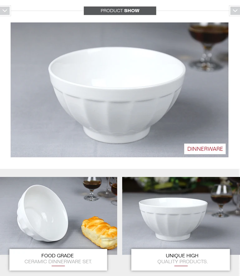 oem large white porcelain ceramic round mixing noodle ramen bowl for foodware