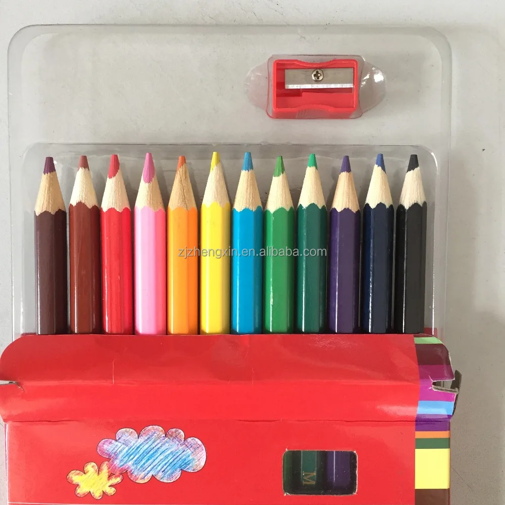 
12 jumbo colored pencils set with sharpener 