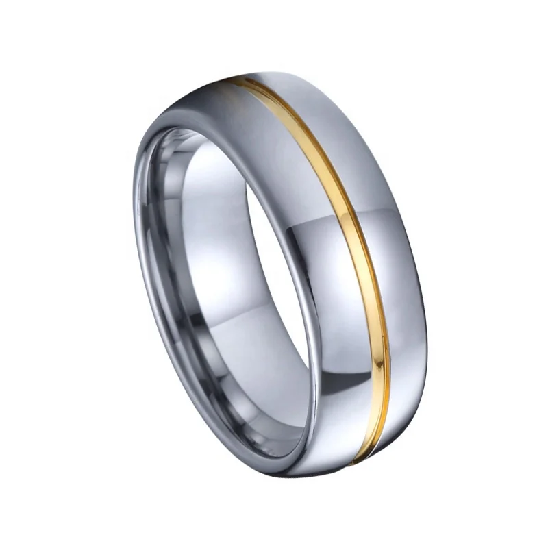 wholesale classic 6mm gold filled ring silver men wedding band tungsten carbide rings for male and woman anillos bague anel