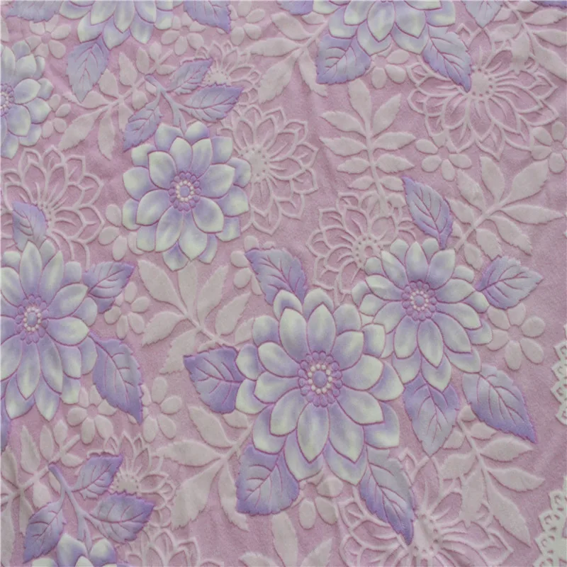 
New Custom beautiful pattern super soft fabric widely use printed spandex velboa 