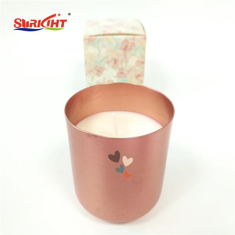 Candle soy wax scented 5% flavour metal aluminum high graved printing OEM costom small quantity retail candle vela