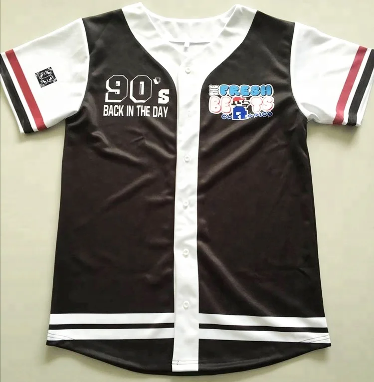 Бейсбольные майки с пуговицами из 100% полиэстера