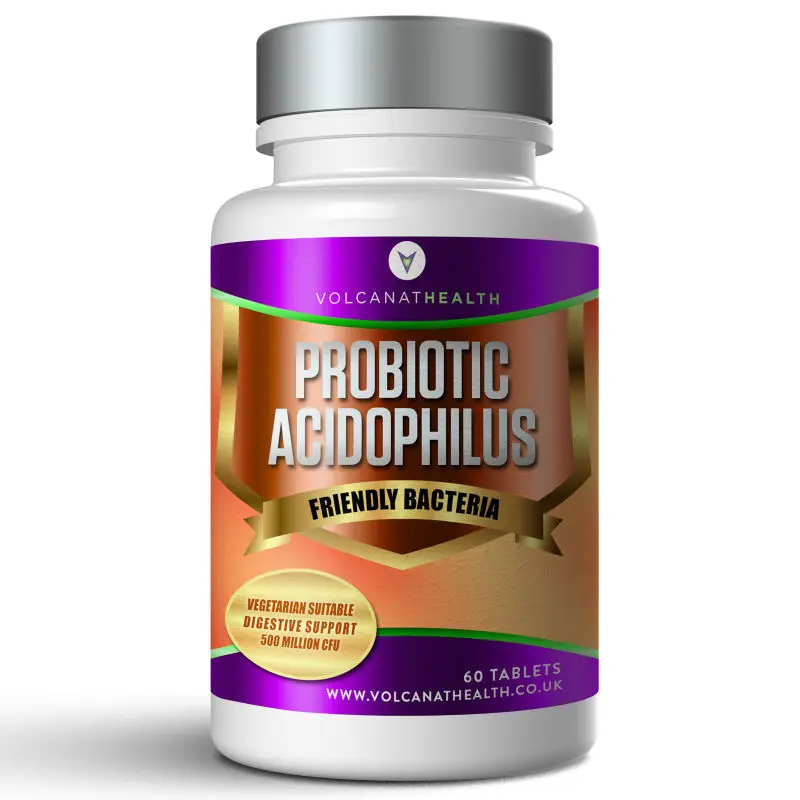 
Acidophilus Probiotic Tablet Digestive Diet Supplement in Volcanat Health Premium Bottles 