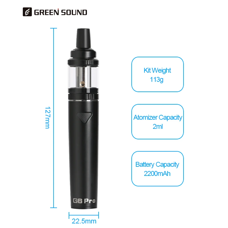 Оригинальная электронная сигарета GreenSound G6 Pro, электронная сигарета, вейп, стартовый набор