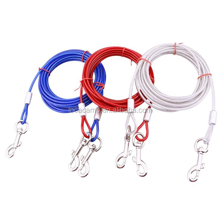 chrome plating big pet dog stake with stainless steel rope  Heavy Duty for Medium-Large Dogs Up to 125 lbs