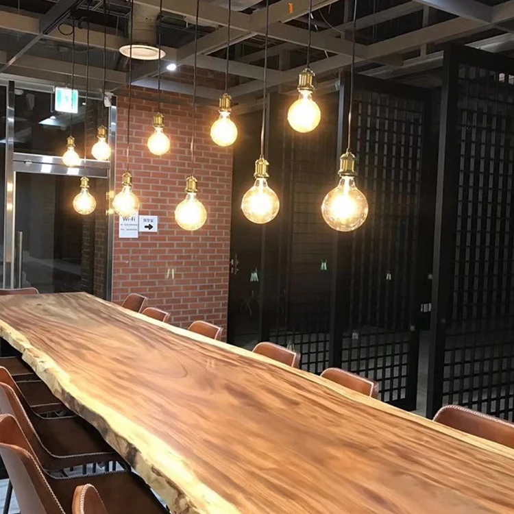 vintage style beautiful live edge walnut slab dinning room furniture solid wood dining table