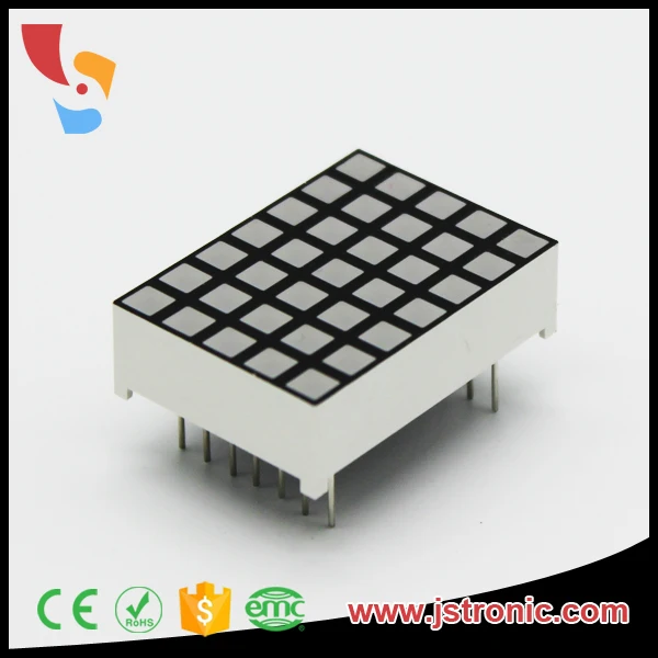 Jstronic 1.2 inch JSD-12257AUA amber 3mm Square 5x7 led dot matrix 7x5 display
