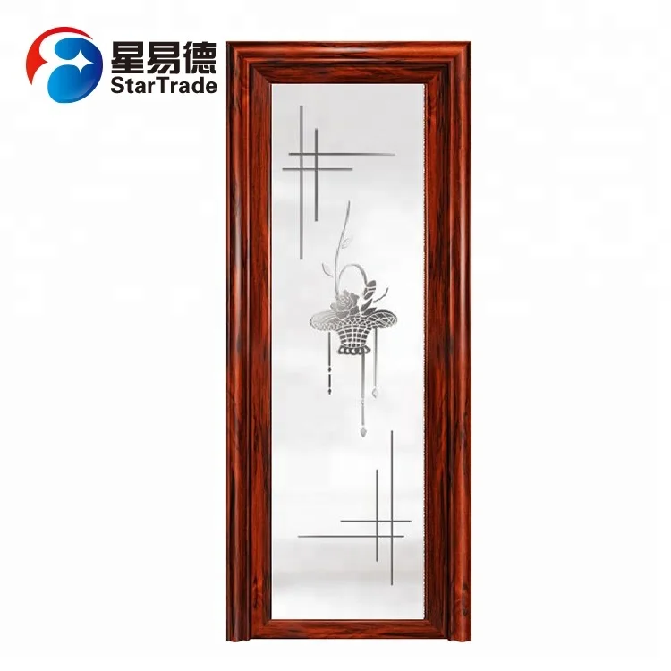 Высокое качество алюминия дверь туалета распашных дверей с элегантным стекло