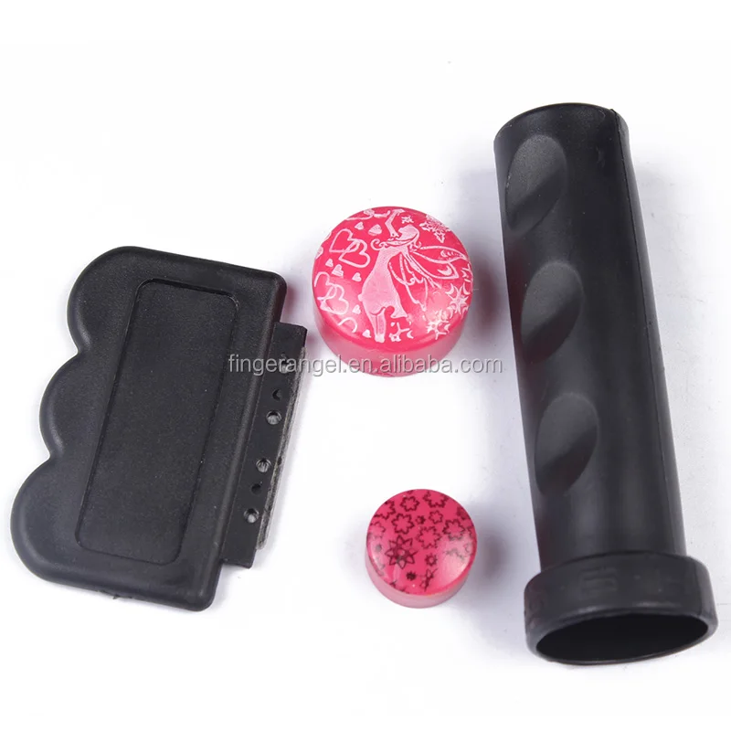 Double Rubber Head Stamping Plates Manicure Set 1 Stamper + 1 Scraper Nail Art Stamper