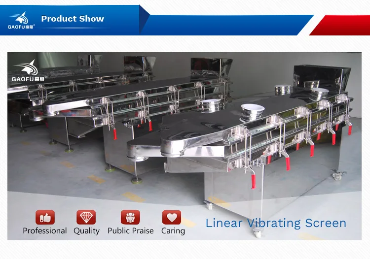 Food grade stainless steel linear sieve shaker vibrating sieve machine for food industry