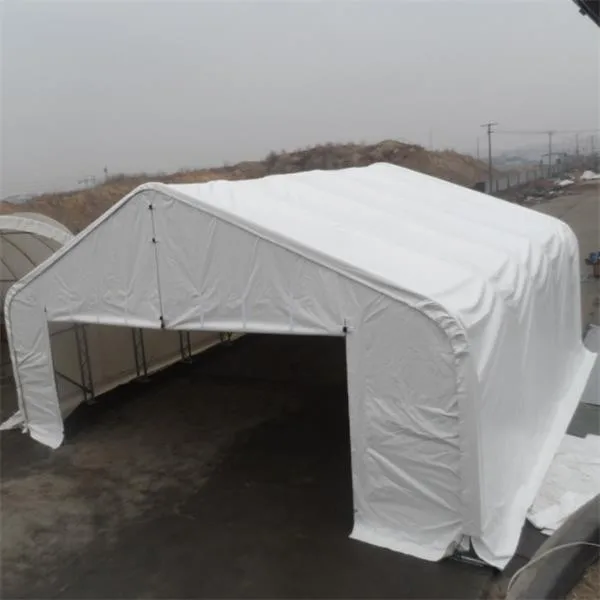 boat shelter, fabric covered port building for maintenance repair