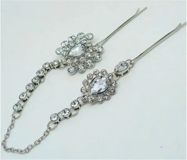 Cheap Wholesale Metal Hair Jewelry Crystal Hair Pin Rhinestone Bridal Head Chain