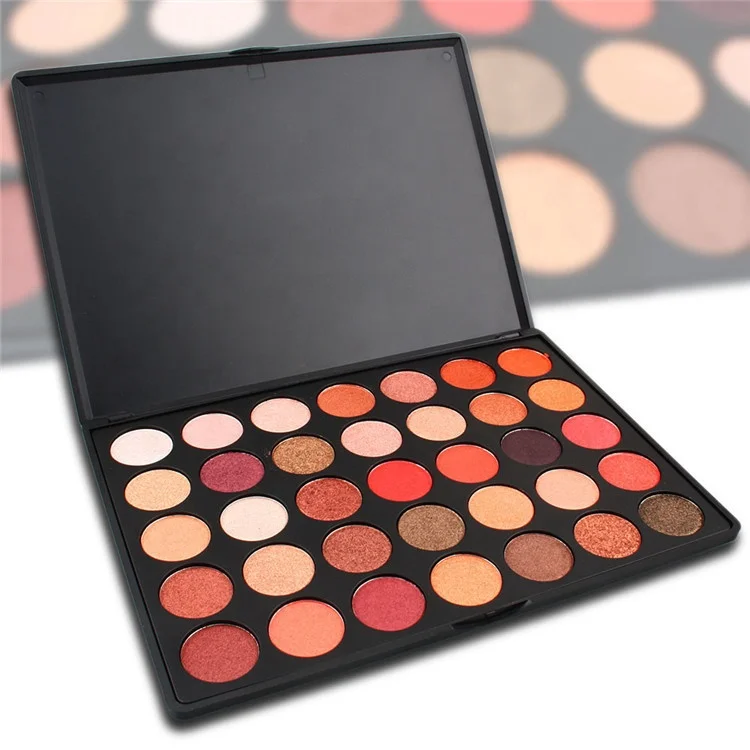 Inexpensive Good Make Up Cosmetics 35 Glitter Custom Eyeshadow Palette