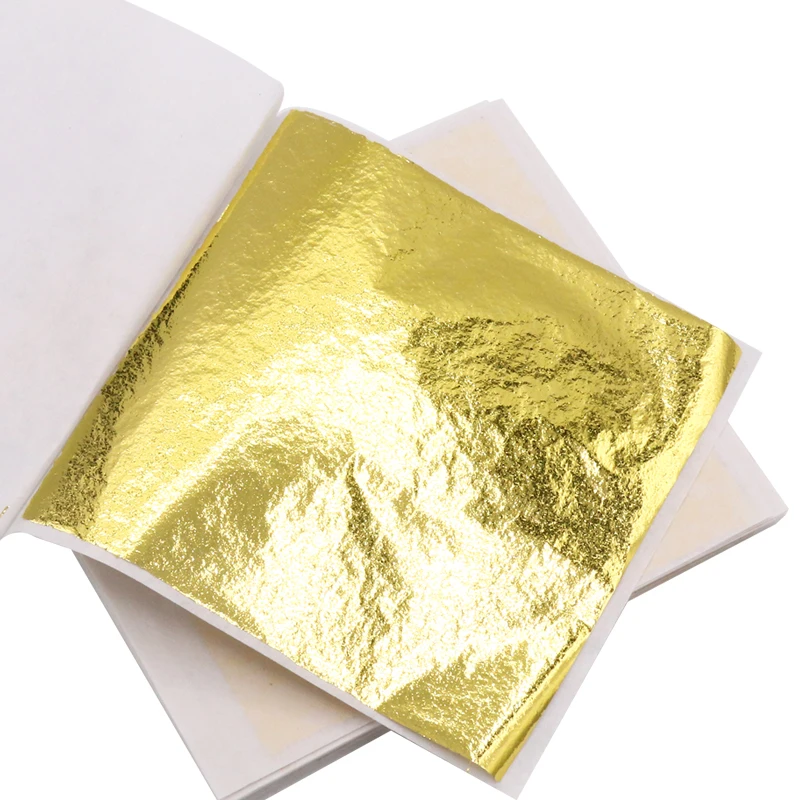 8 x 8.5 cm Colorful Taiwan Gold K Leaf Foil Paper Sheets Gilding Craft Use Art Home Furniture Decorating Frame Ceiling