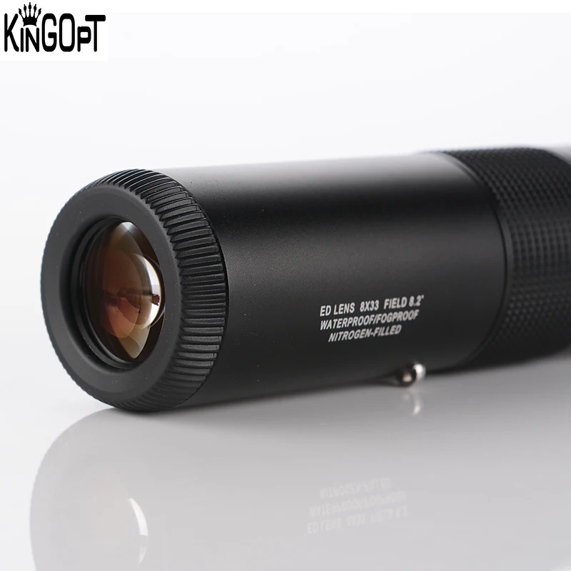 Kingopt высокомощный водонепроницаемый 8X33 металлический широкоугольный Монокуляр ED с призмой Bak4 0,8 м нефокусированный