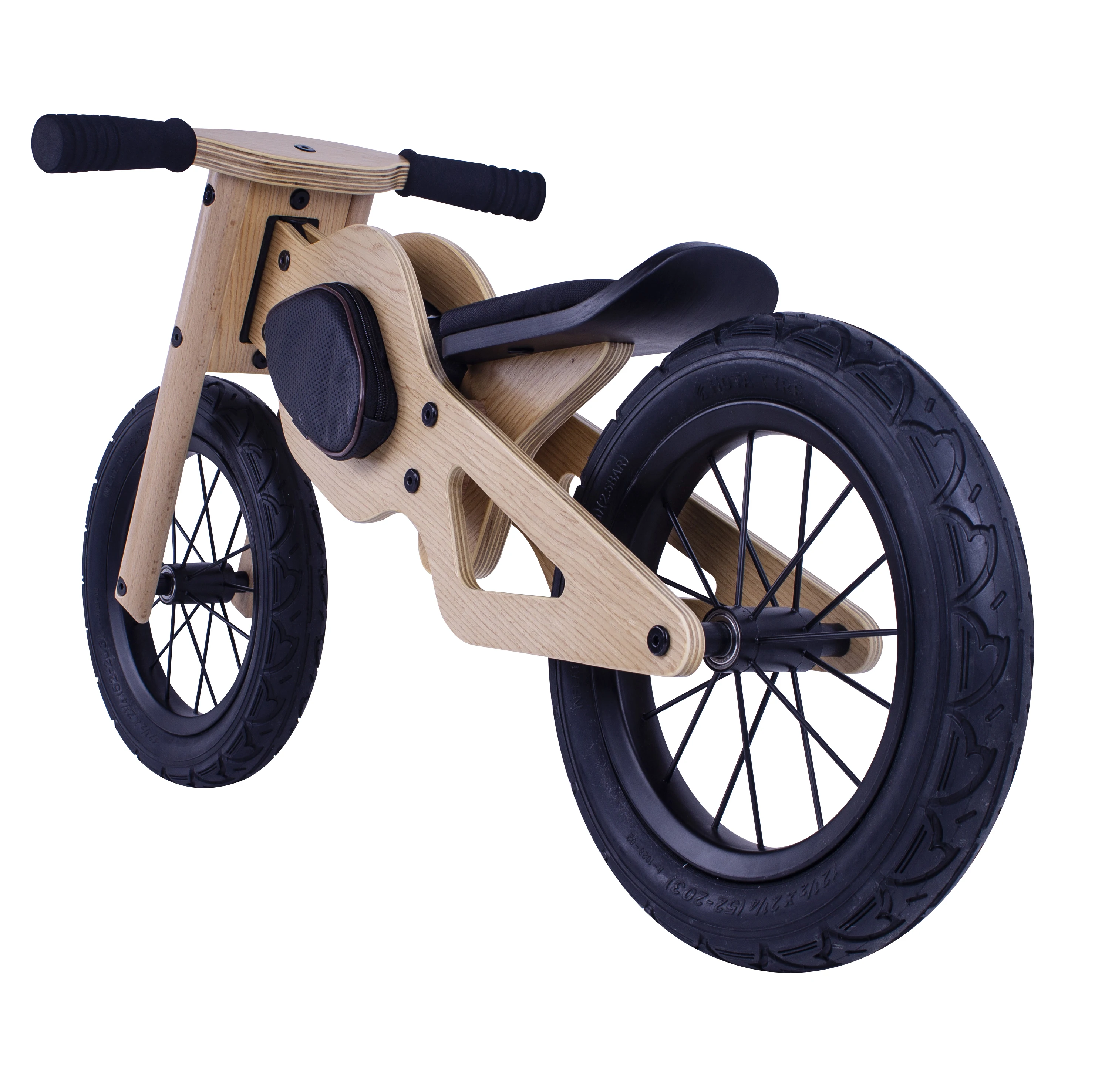 
Ashtree surface 12 inch wooden balance bike with a bag for kids balance training 