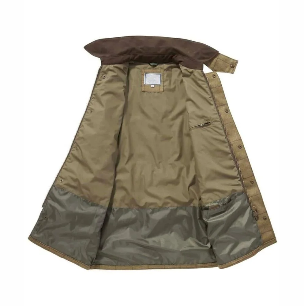 2019 wholesale mens tweed fabric hunting jacket for hunter water repellent shooting jacket