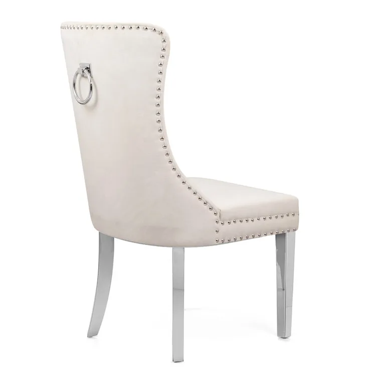 
modern velvet ring back dining chair 
