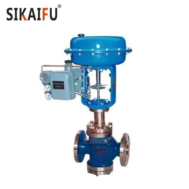 Pneumatic diaphragm steam 3 way control valve