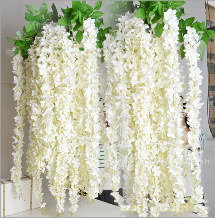 
Guangzhou supplier wholesale artificial silk wisteria flower for interior decorating 