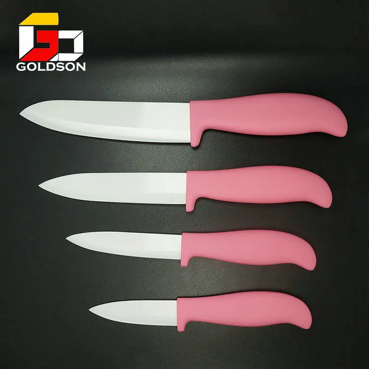 different types of ceramic knife with silicone handle