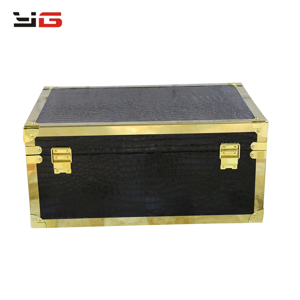 Wholesale Cheap 3pcs Sets Decorative Black Crocodile Leather Vintage Suitcase