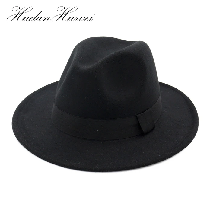 
Women Felt Fedora Hats Wide Brim Jazz Cap For Men 
