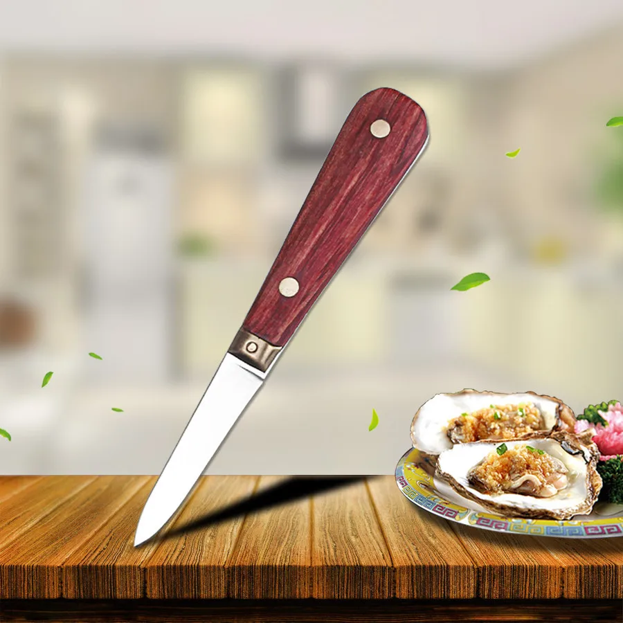 Высокое качество нержавеющая сталь кухонный нож с деревянной ручкой и лазерный нож для открытого уход за кожей лица Устрица