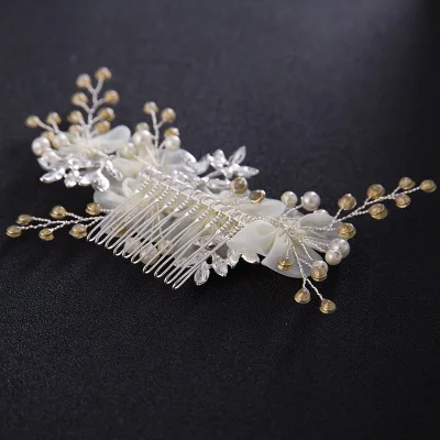 Bridal Wedding pearl Flowers Bride Marriage Party Rhinestone Hair Comb