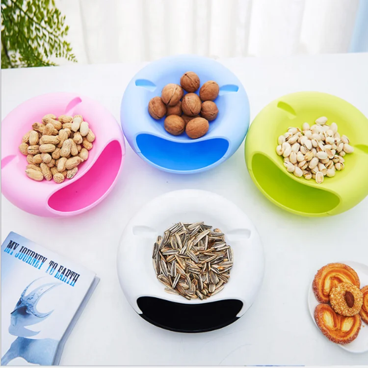 Multi-Function Fruit Bowl Stand Seeds Nuts Storage Container Organization Phone Holder for Pistachios Snacks Kitchen
