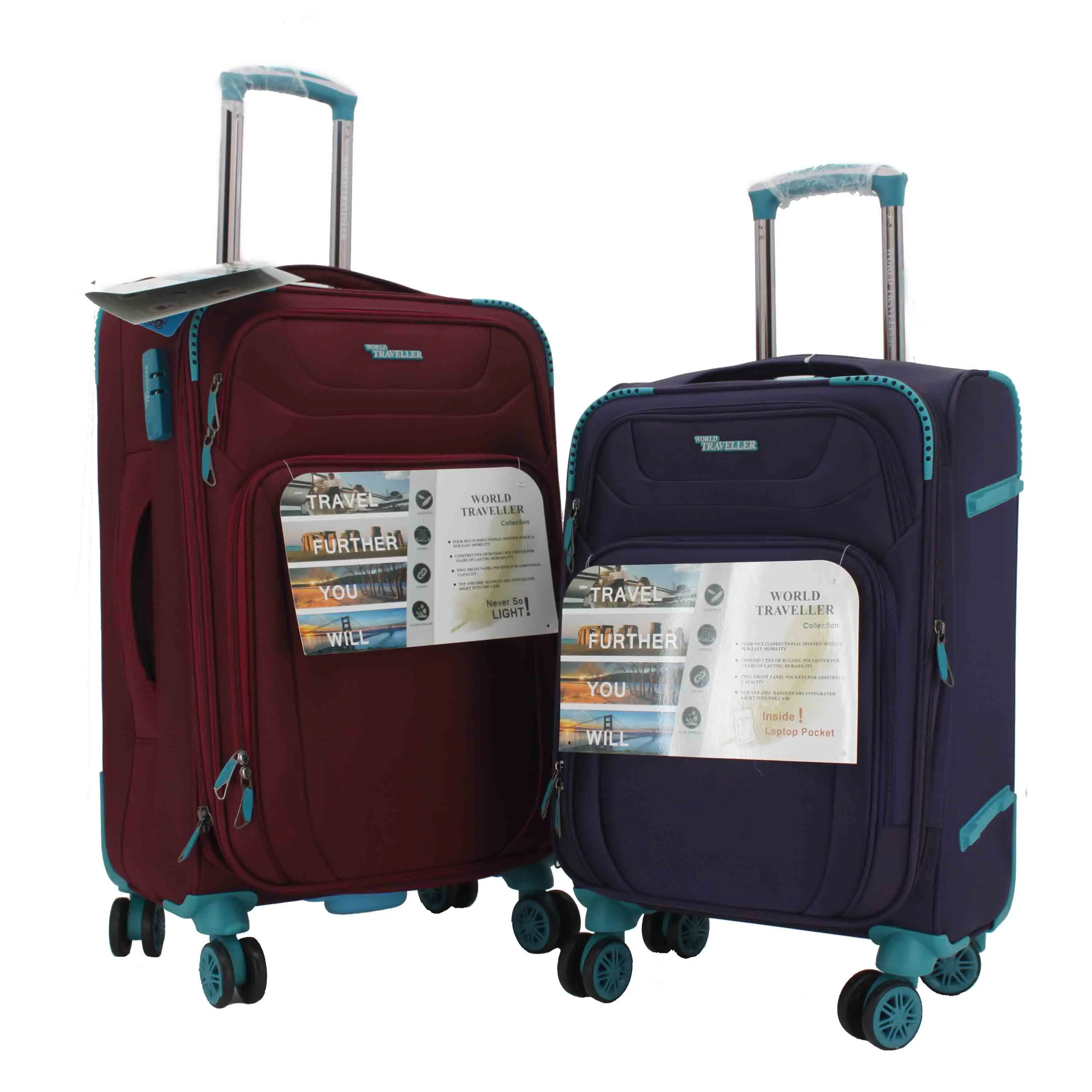 2017 soft smooth-rolling wheels luggage/600D ultra lightweight luggage/900D sky travel luggage bag suitcase