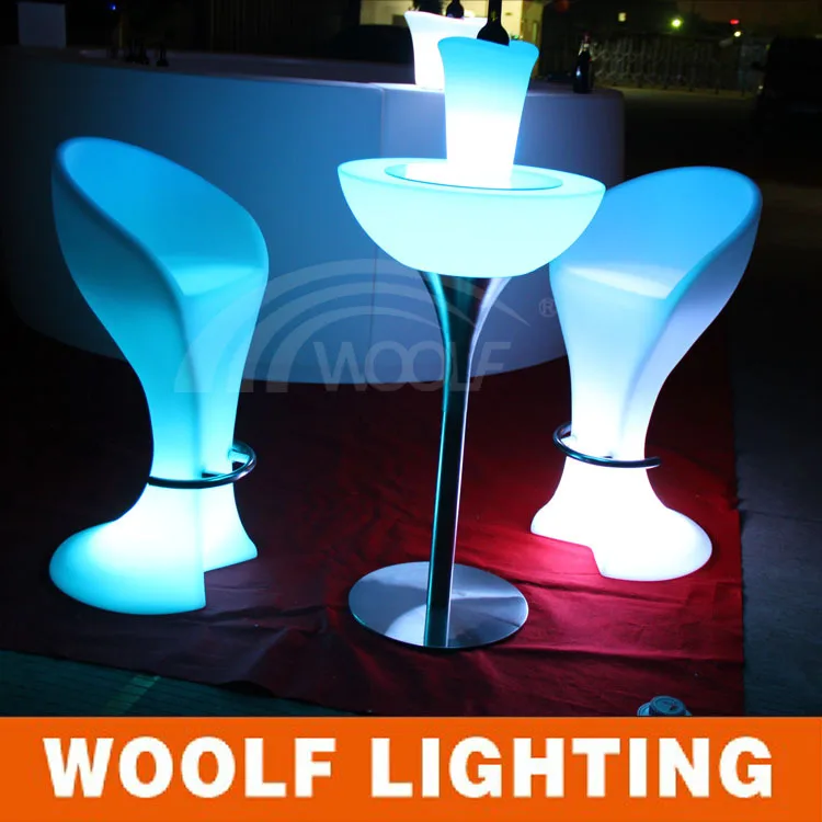 LED light up hotel high back chair bar stools