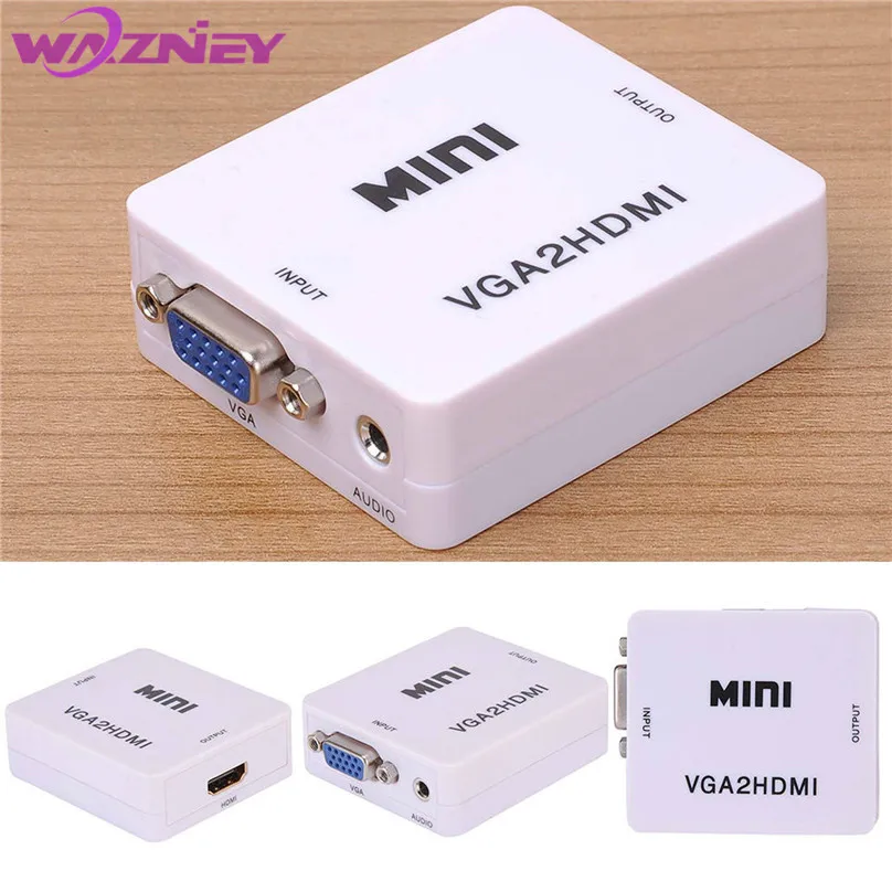 Mini HDMI to VGA Converter Box HD 1080P VGA2HDMI HDMI2VGA AV VGA to HDMI Audio Video Adapter For PC Laptop DVD to HDTV