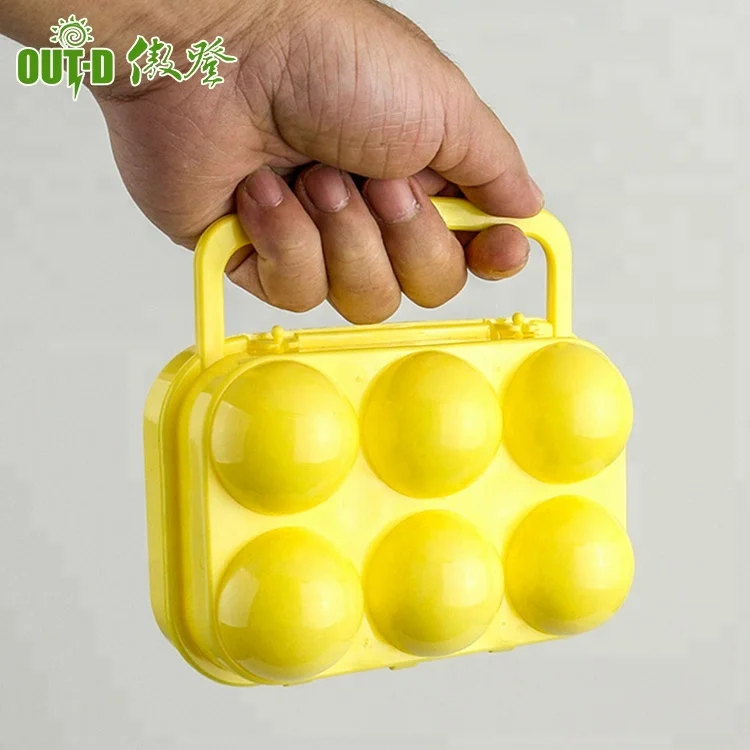 Wholesales Portable 6 egg holder hard plastic protective egg carrier with carry handle