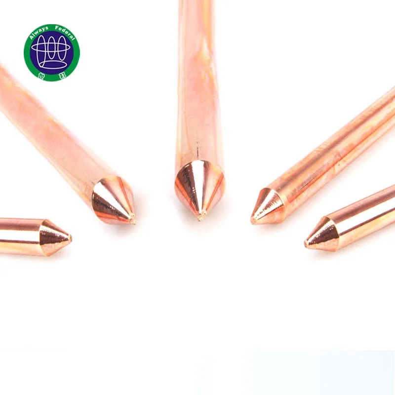 High Voltage Pure Threaded Copper Clad Steel Ground Rod