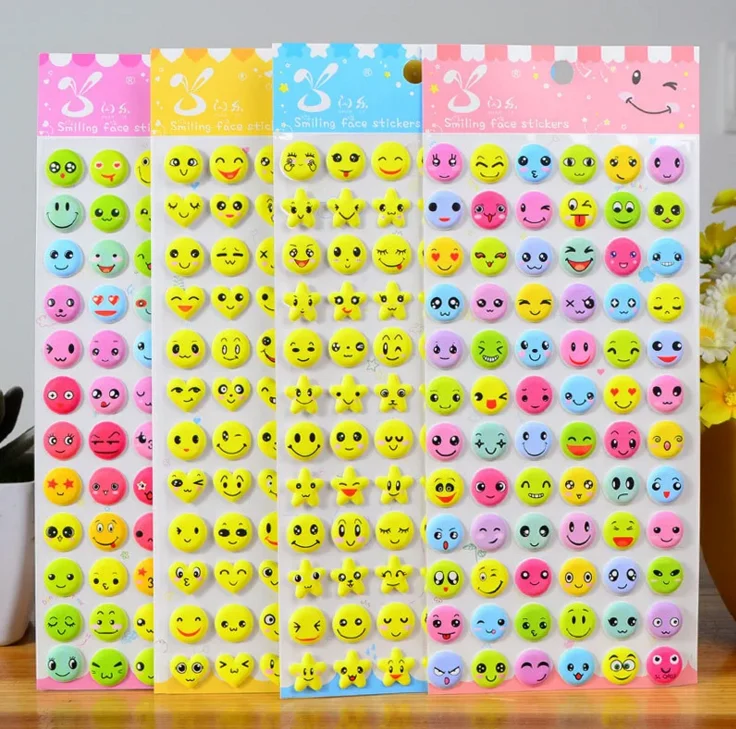 Custom OEM adhesive cartoon 3D puffy sticker