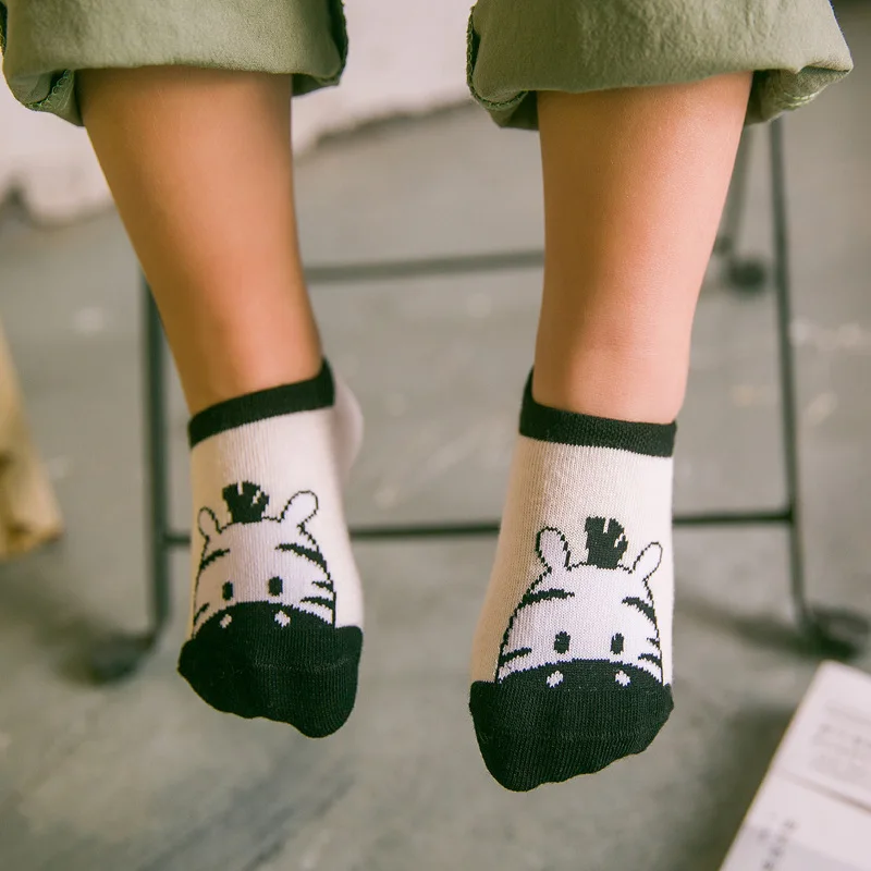 
Colorful Cute Cotton Cartoon Donkey Small Boys Kids Boat Socks 