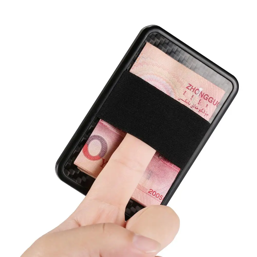 Wholesale carbon fiber plastic credit card holder slide card wallet
