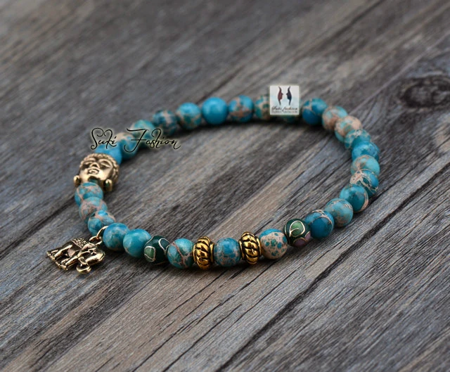 2018 Exclusive 6mm Natural Jasper With Budda And Elephant Bead 2018 Exclusive 6mm Natural Jasper With Budda And Elephant Bead Bracelets Tibetan Elastic Bracelet Handmade Stone From Hua0329