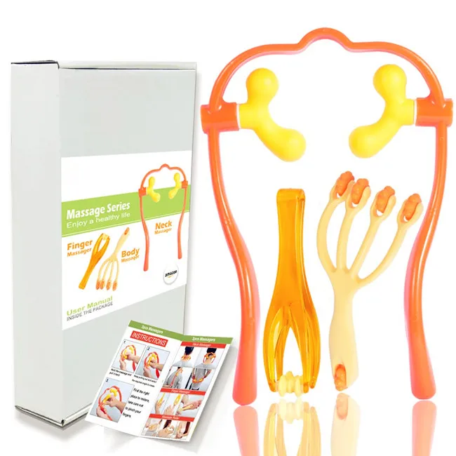 3 Pack Shoulder & Neck  Body Finger Roller Shiatsu Handheld Muscle Relief Deep Tissue Self Body Massager Set