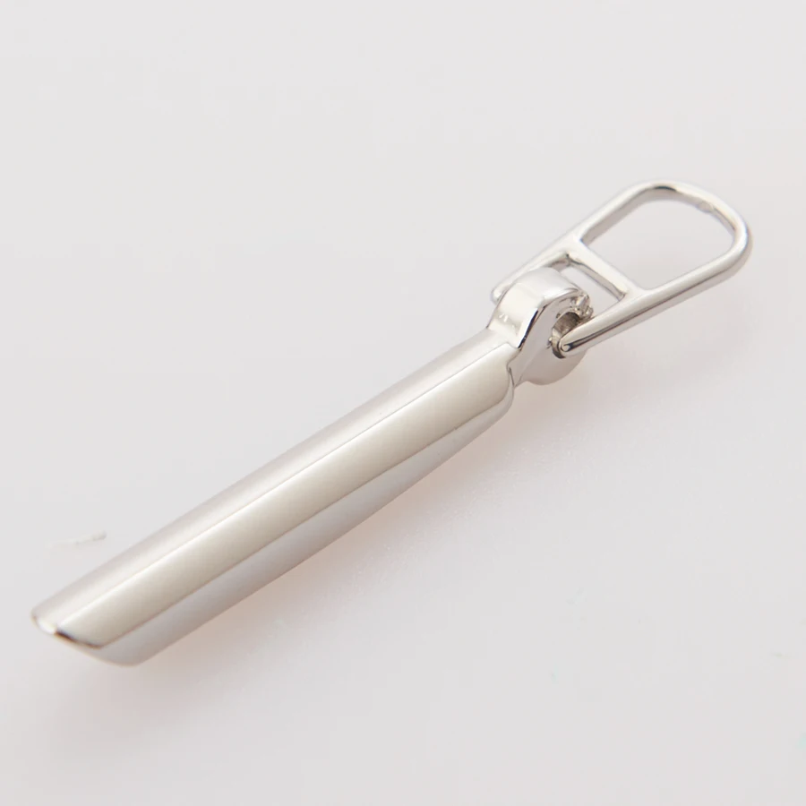 Eco friendly silver color zinc alloy metal zipper slider puller for bag
